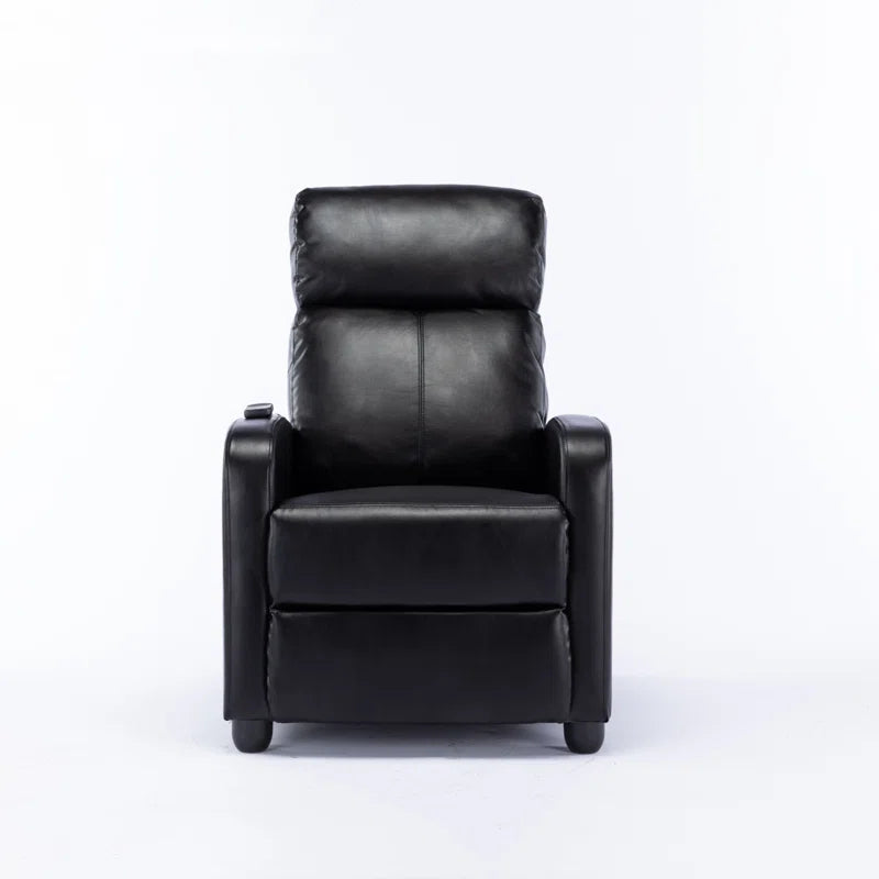 25.6" Wide Modern Soft Breathable Faux Leather Massage Home Theater Individual Seat with Remote Control (Set of 4)